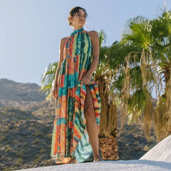 🔆O’NEILL🔆 JENNIFER MAXI DRESS vacation adjustable floral Hawaiian Maxi - Picture 4 of 14